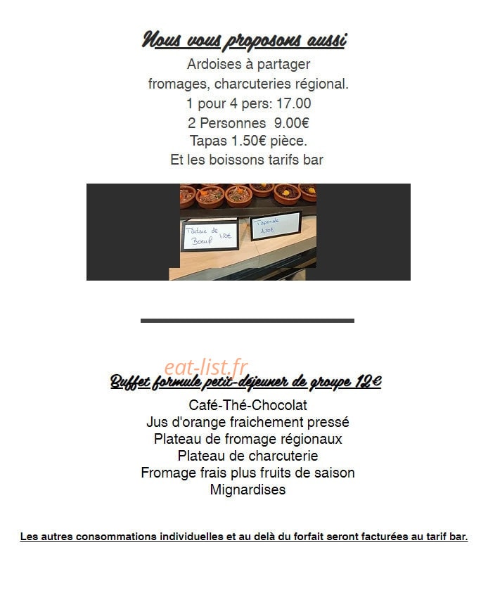 Au Comptoir — carte page 2