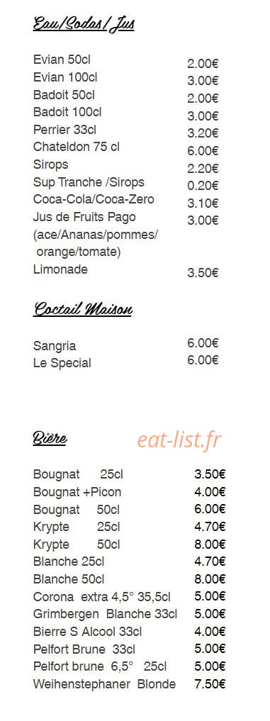 Au Comptoir — carte page 4