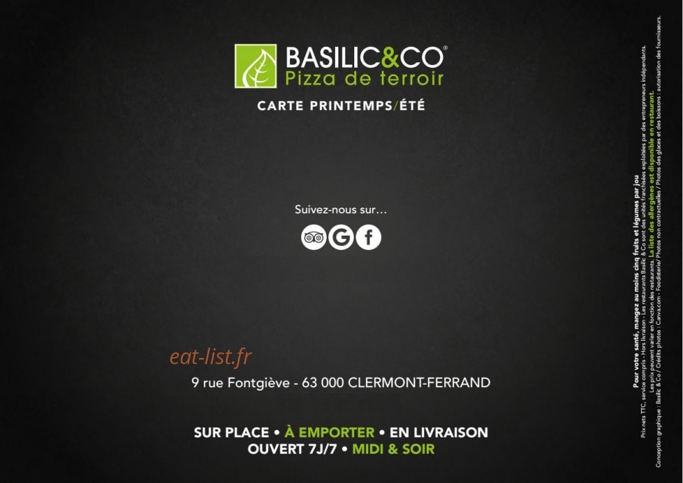 Basilic & Co — carte page 9