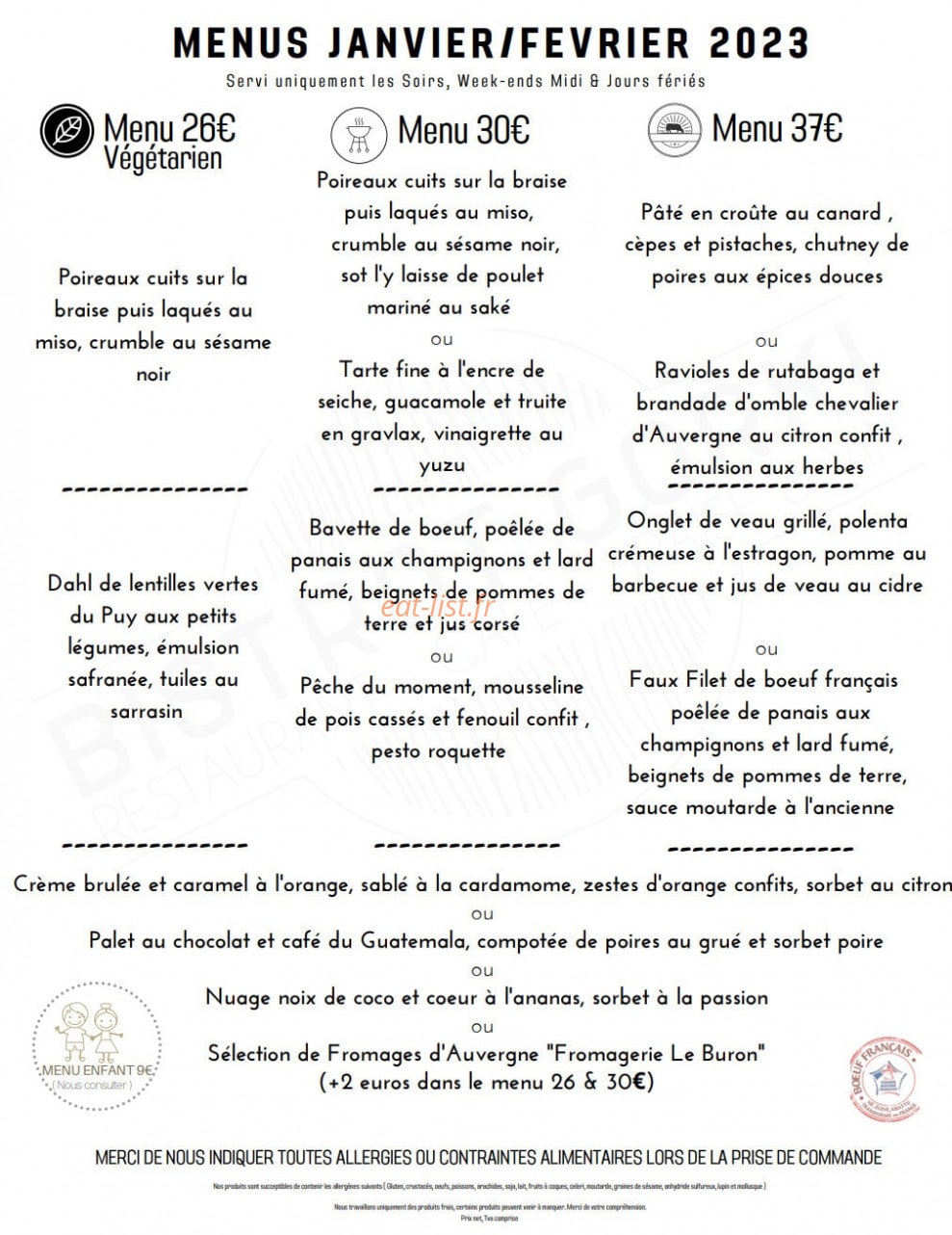 Bistrot Gorki — carte page 2