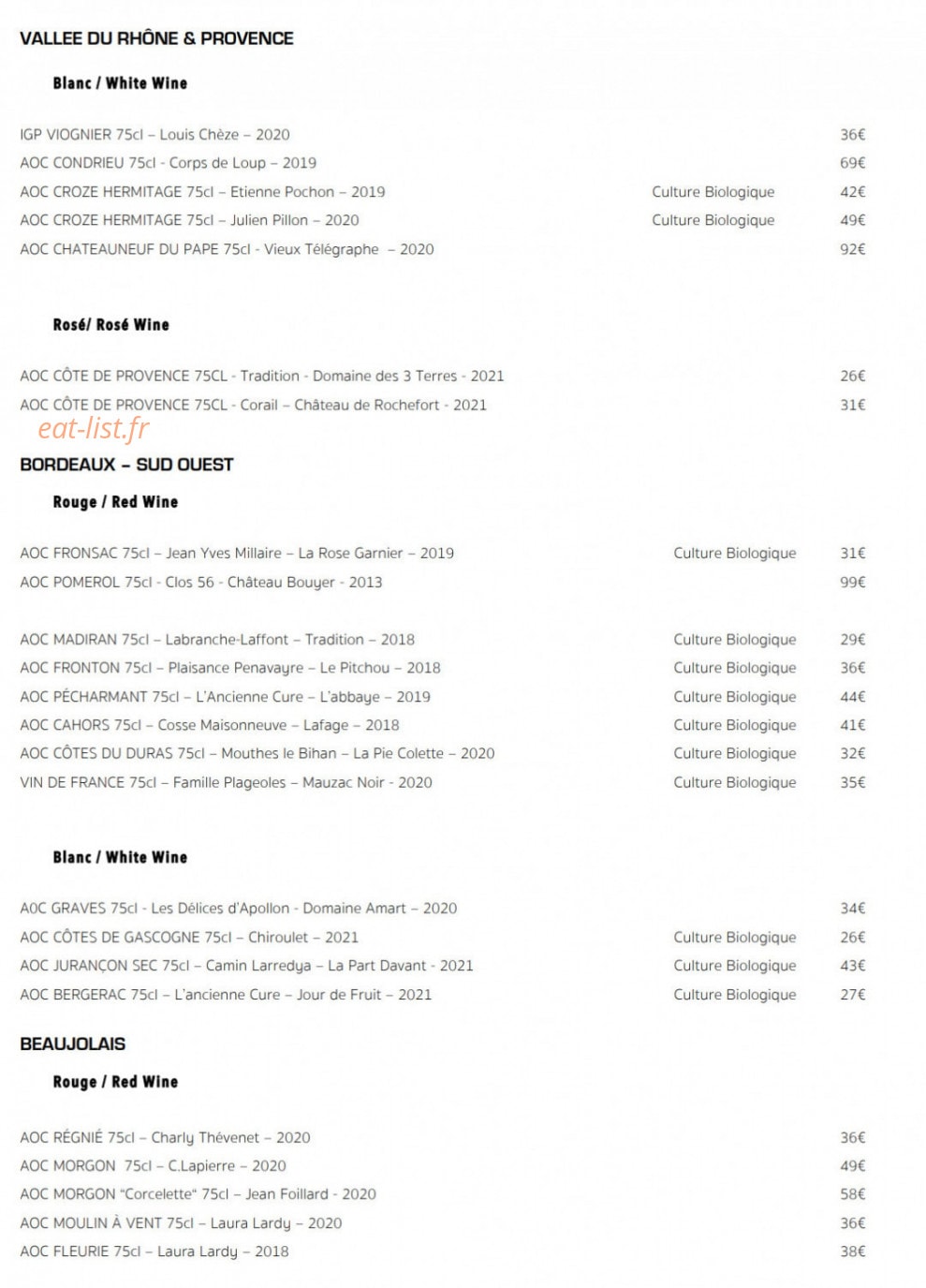 Bistrot Gorki — carte page 5