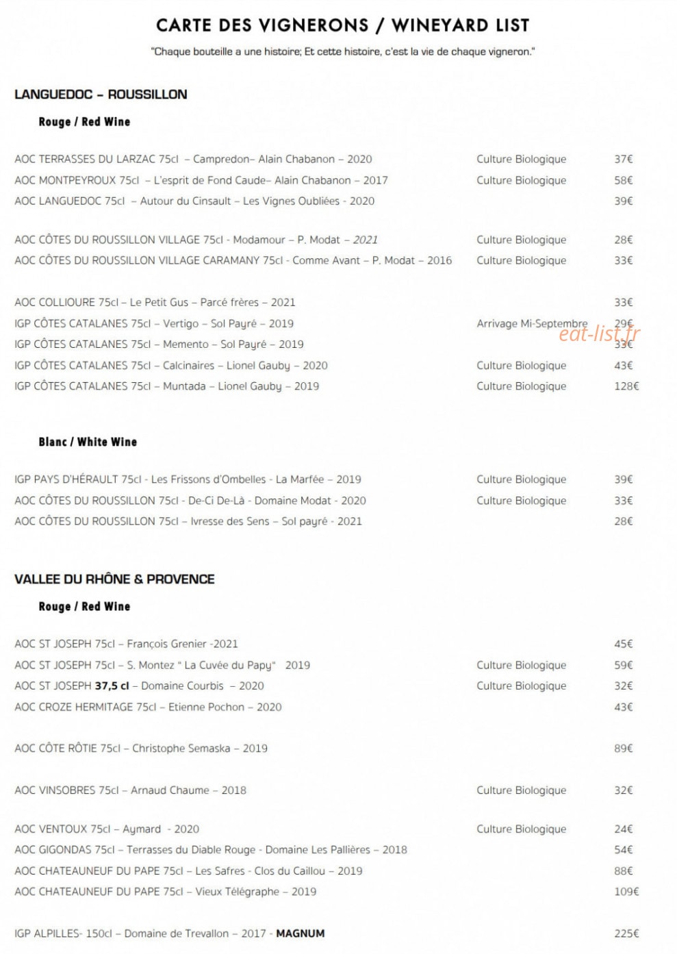Bistrot Gorki — carte page 4