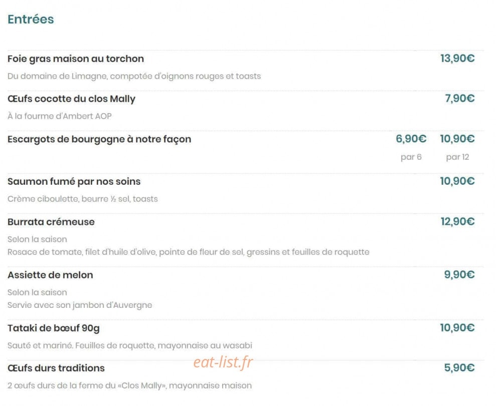 Brasserie Madeleine — carte page 2