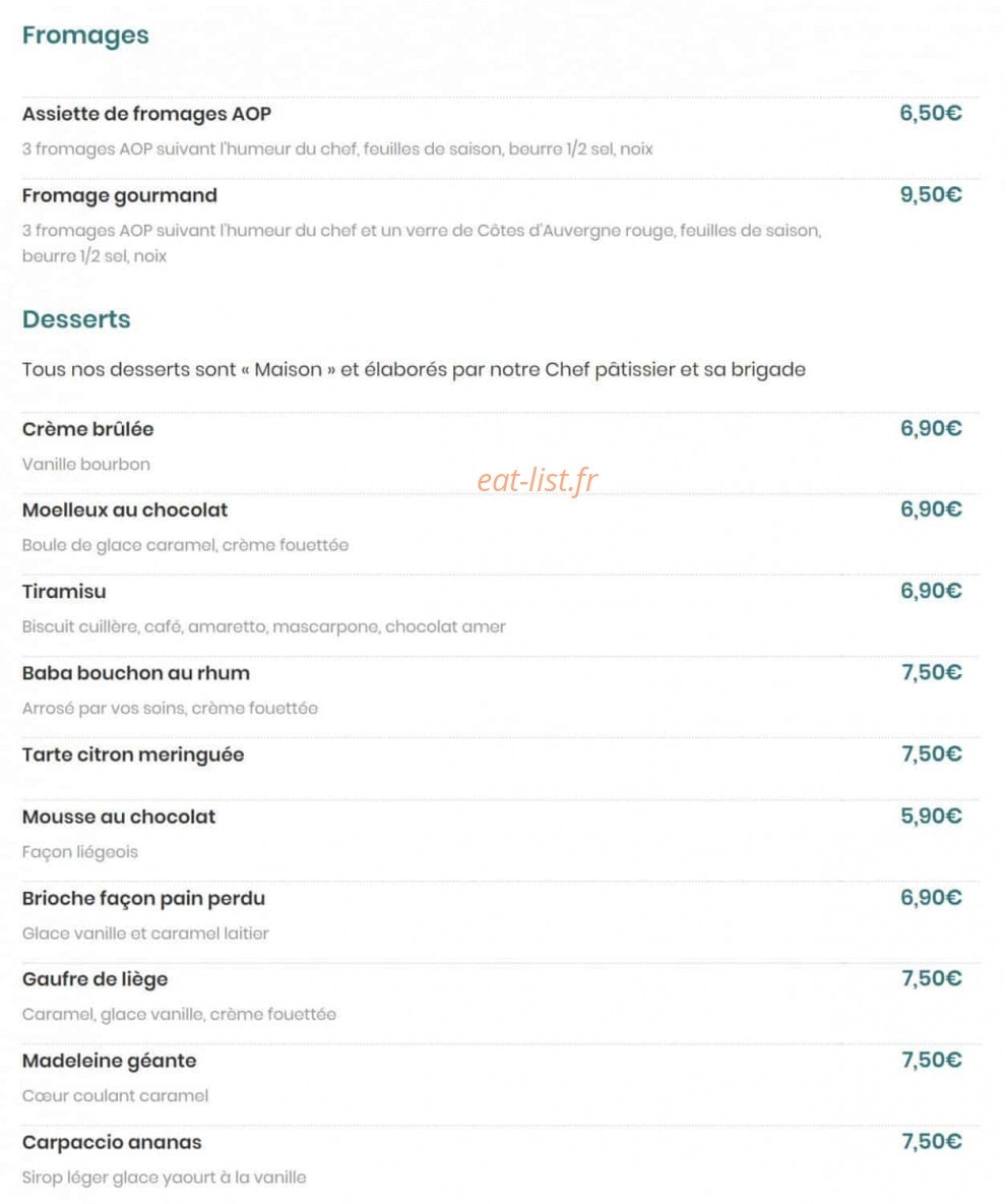 Brasserie Madeleine — carte page 11