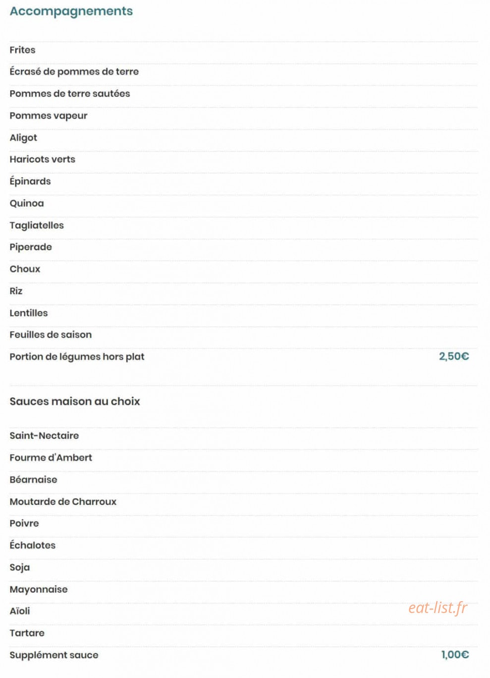 Brasserie Madeleine — carte page 10