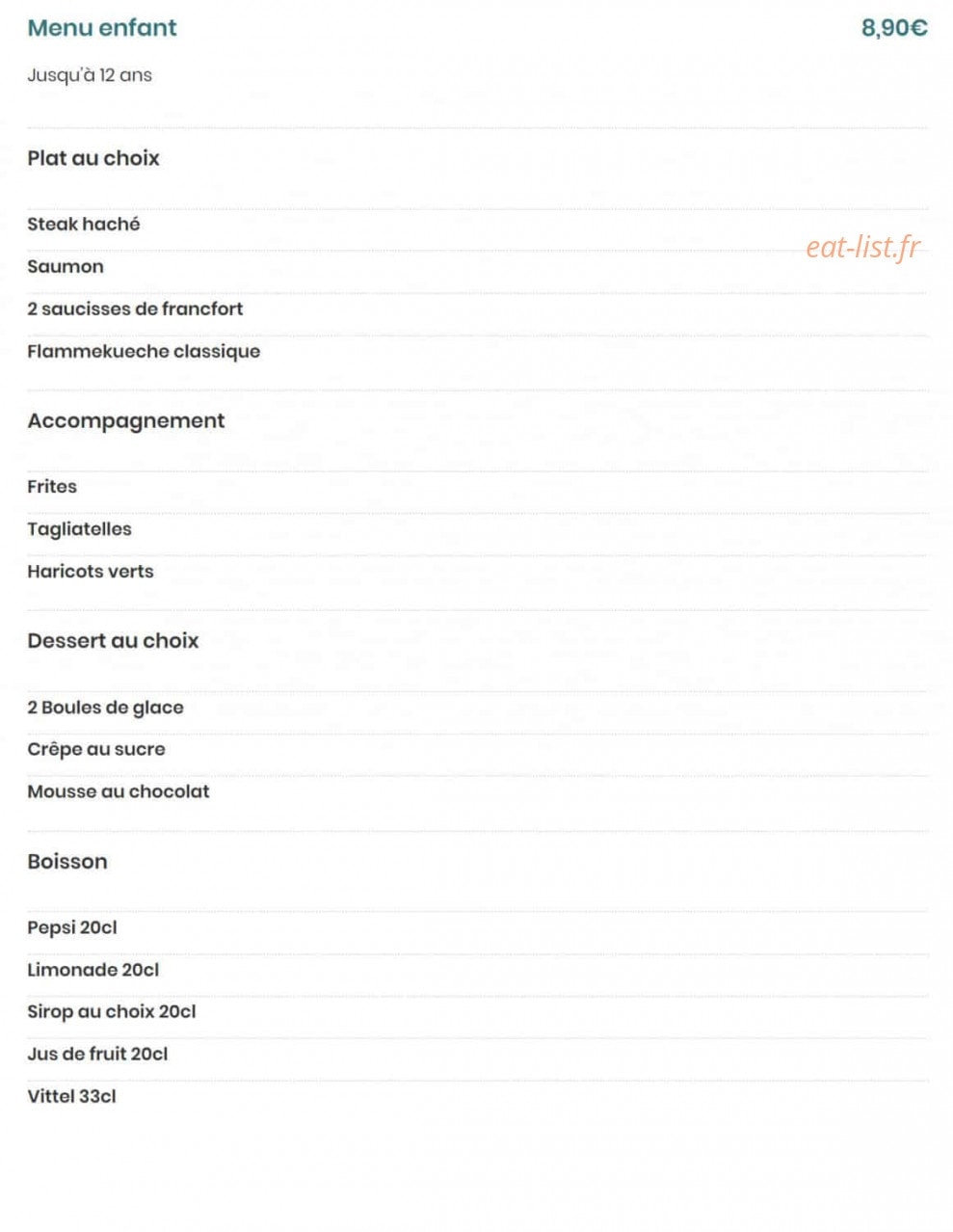 Brasserie Madeleine — carte page 16