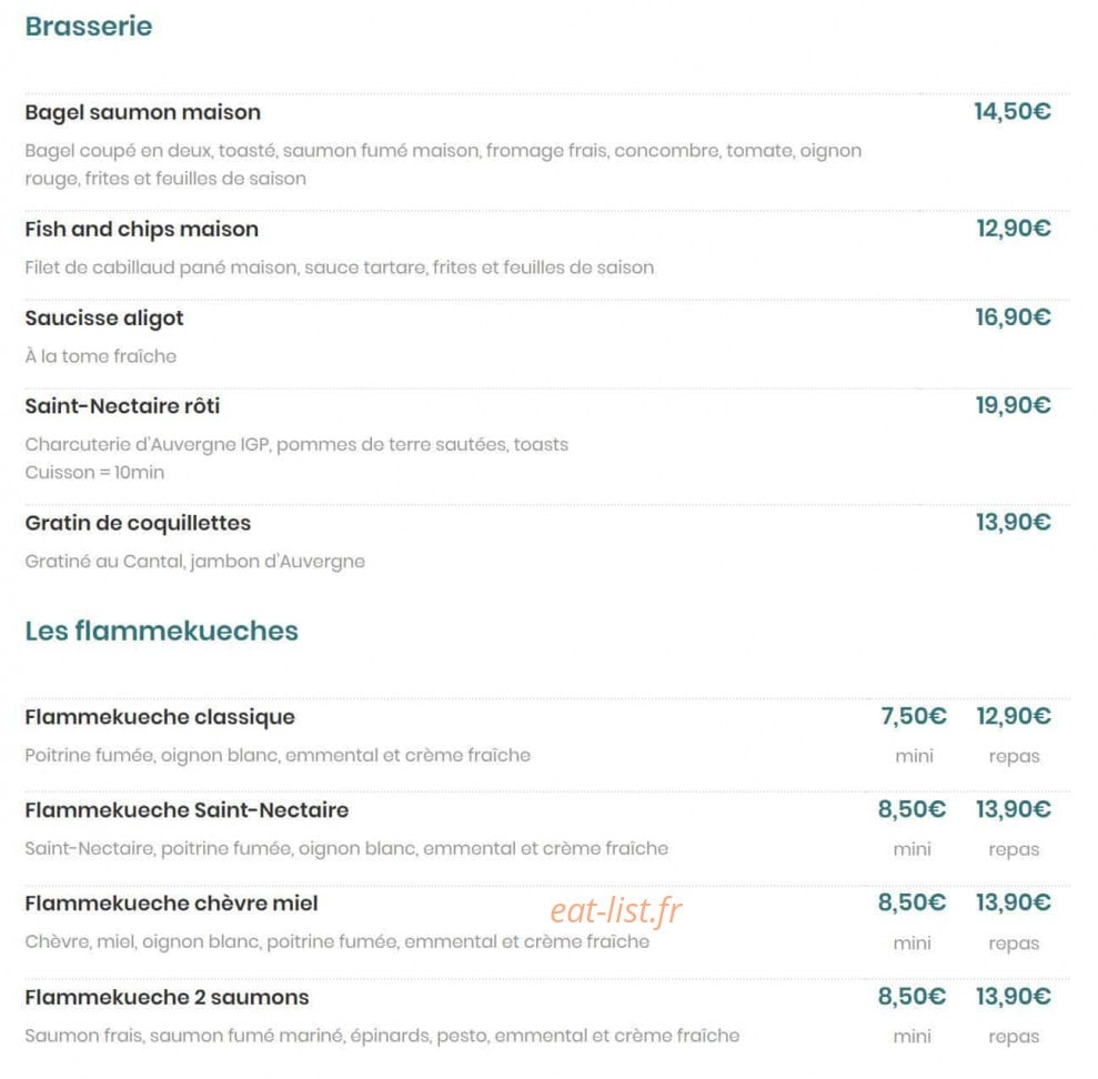 Brasserie Madeleine — carte page 4