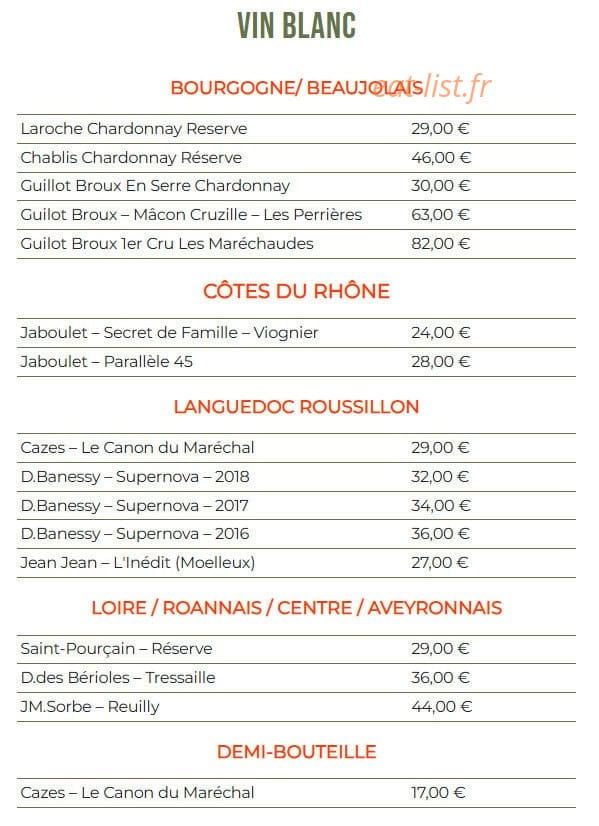 Café Charbon — carte page 11