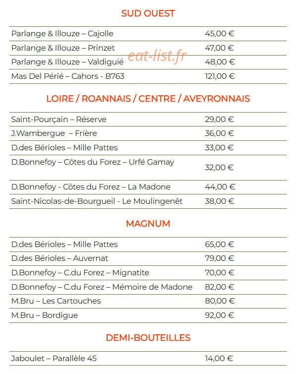 Café Charbon — carte page 10