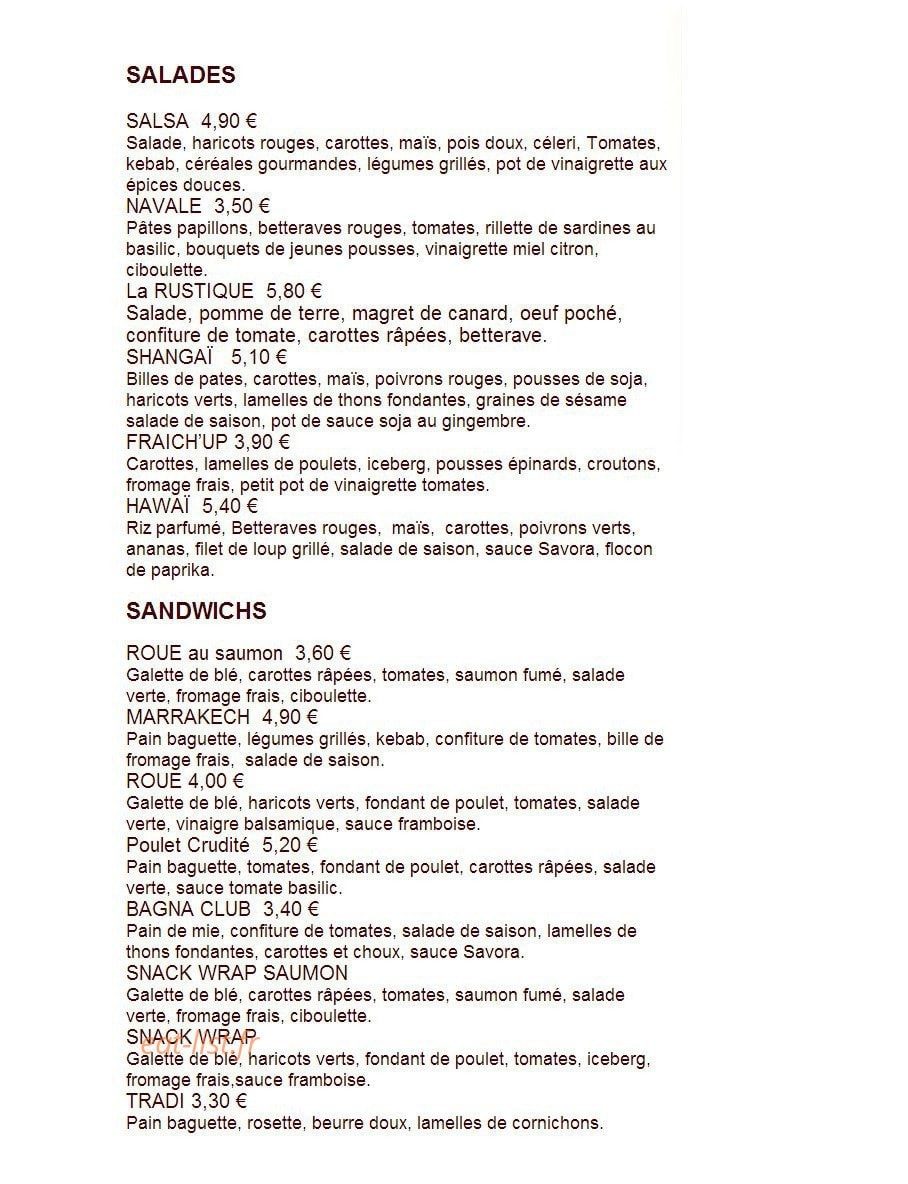 Café In — carte page 1