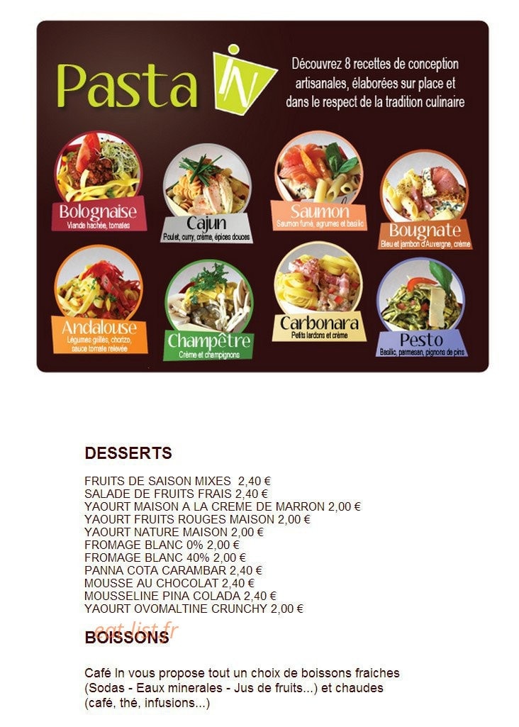 Café In — carte page 2