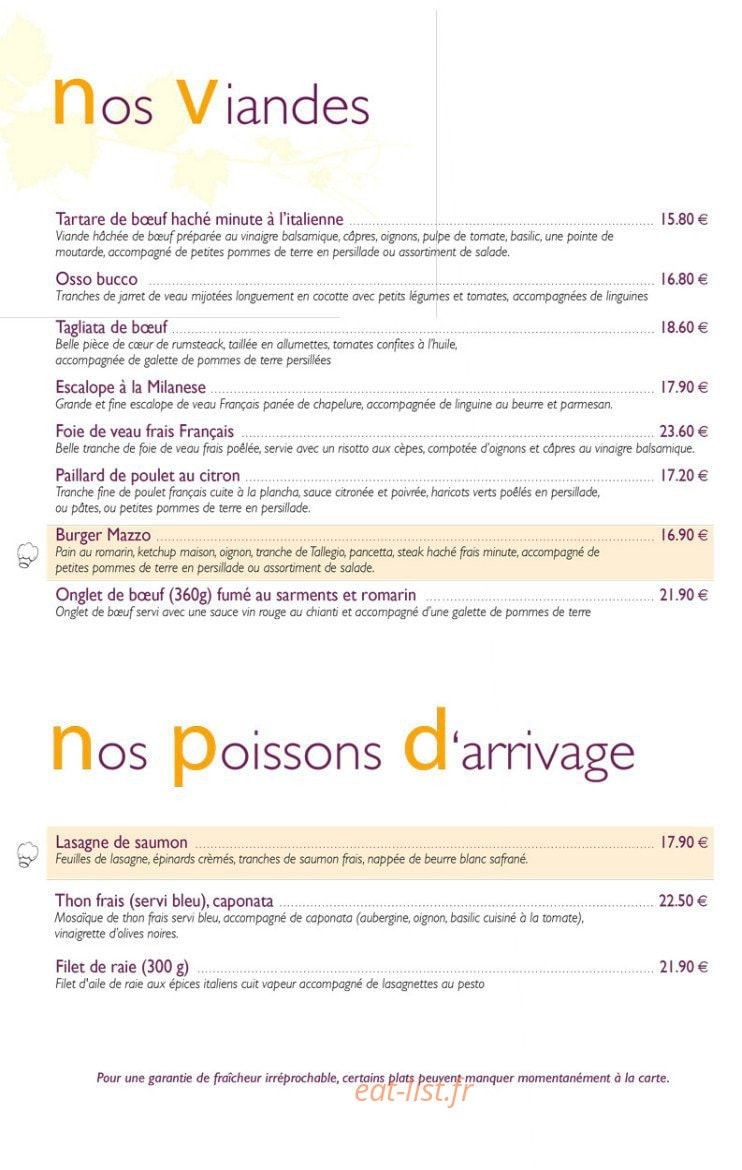 Caffe Mazzo — carte page 6
