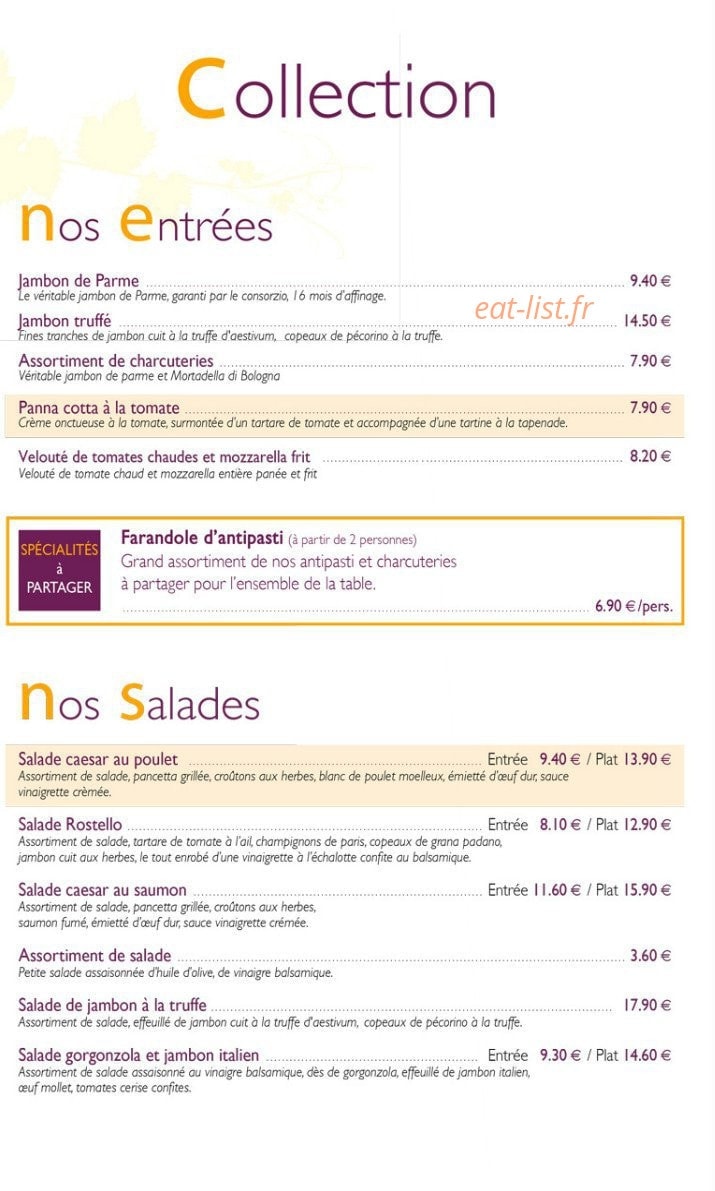 Caffe Mazzo — carte page 2