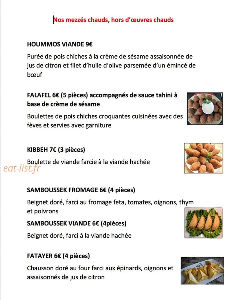 Chez Yasmina — carte page 2