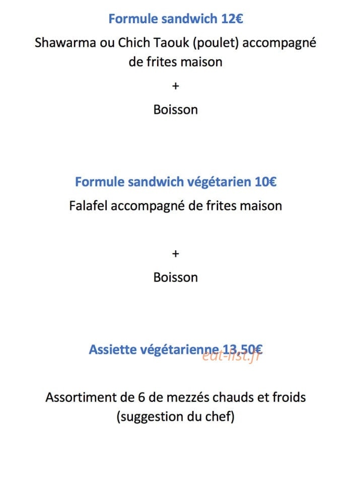 Chez Yasmina — carte page 4