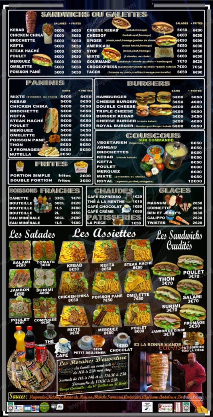 Croq Express — carte page 1