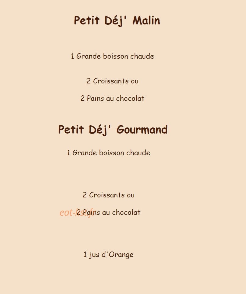 Crousti Pain — carte page 1
