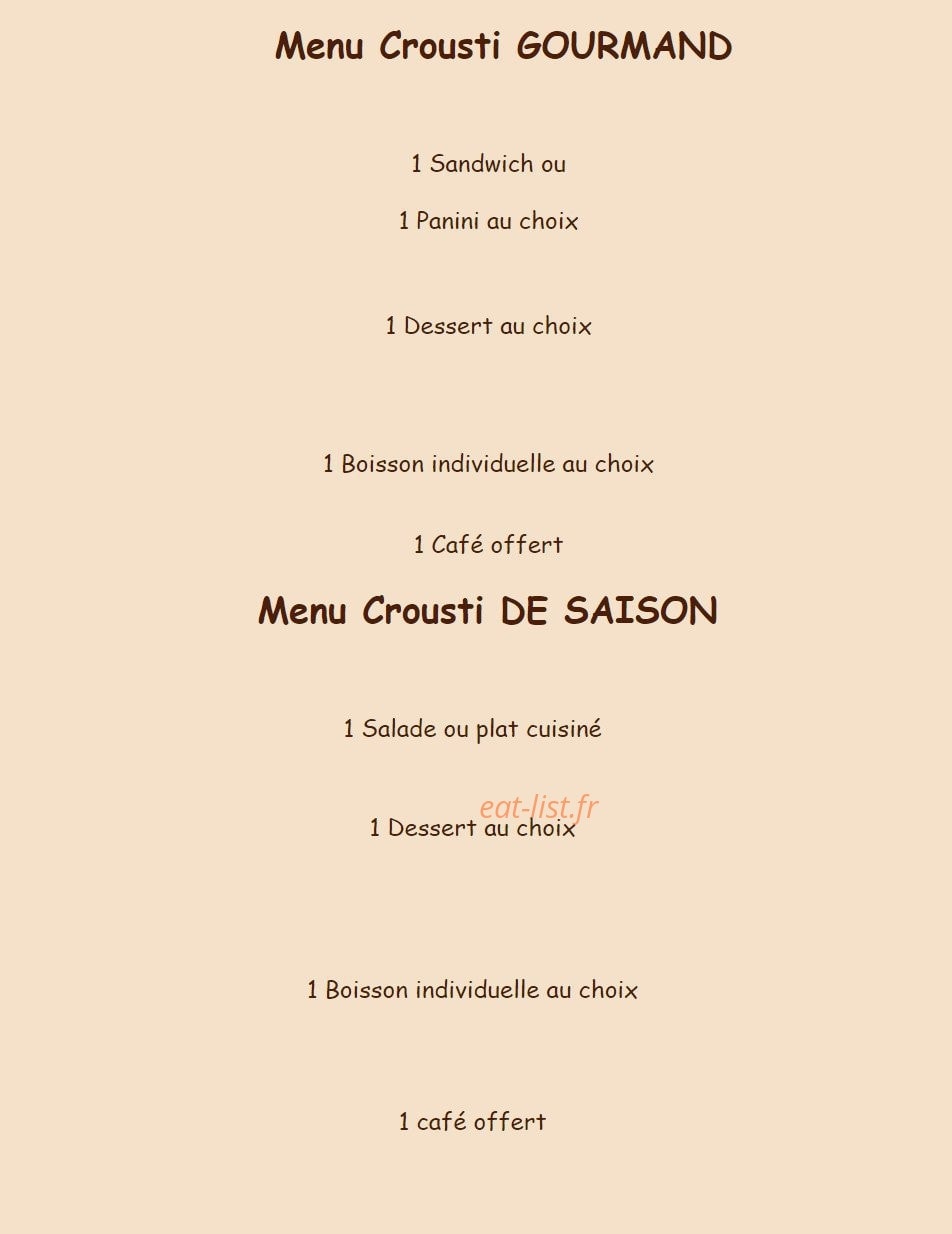 Crousti Pain — carte page 3