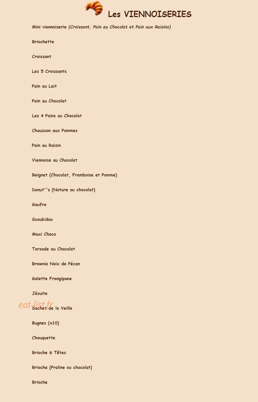Crousti Pain — carte page 12