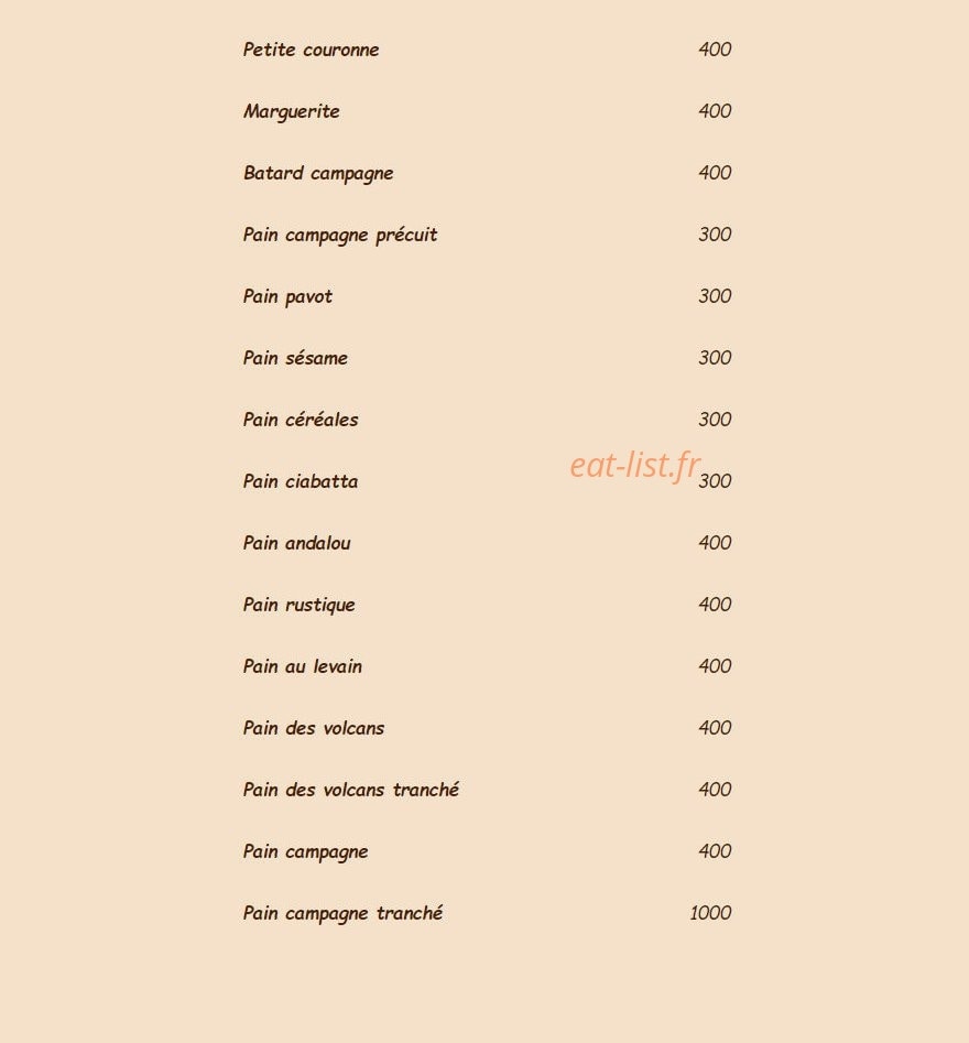 Crousti Pain — carte page 11