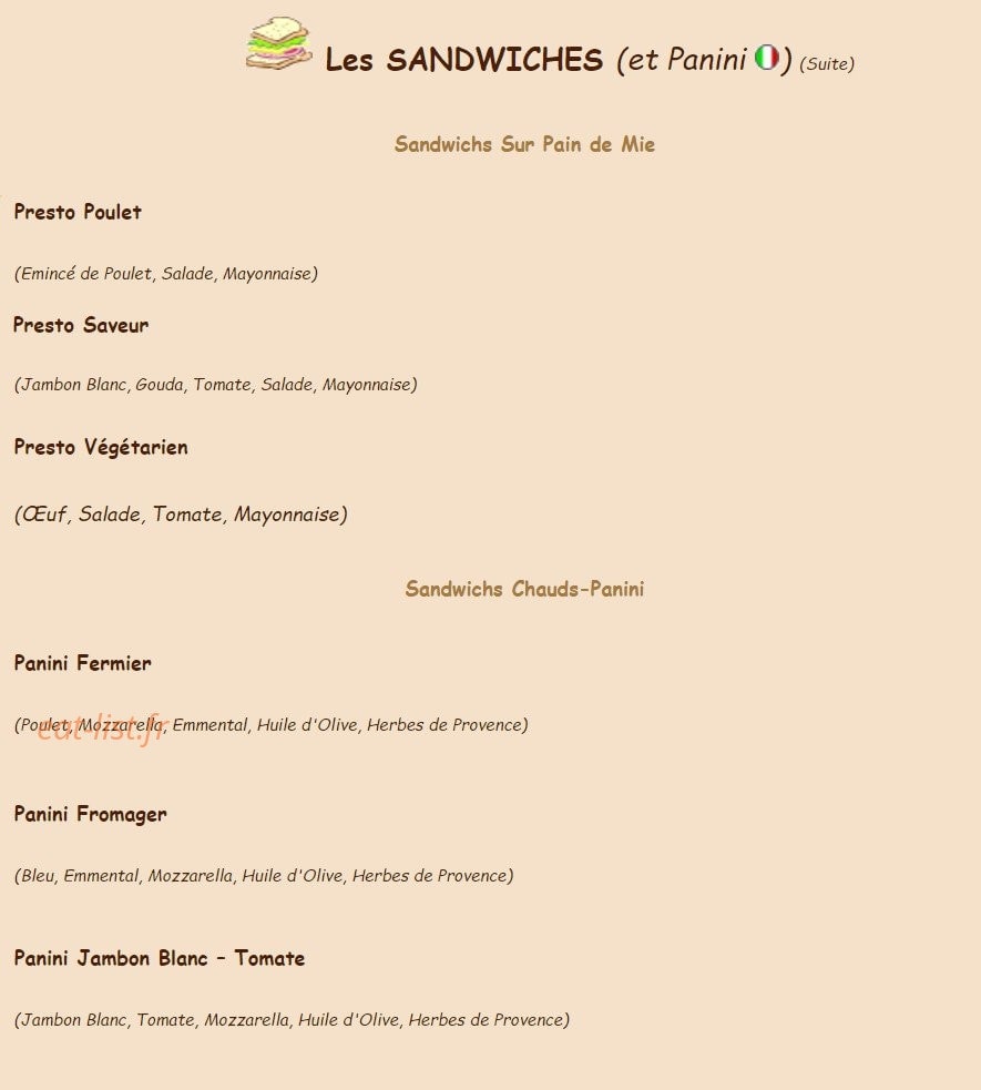 Crousti Pain — carte page 5