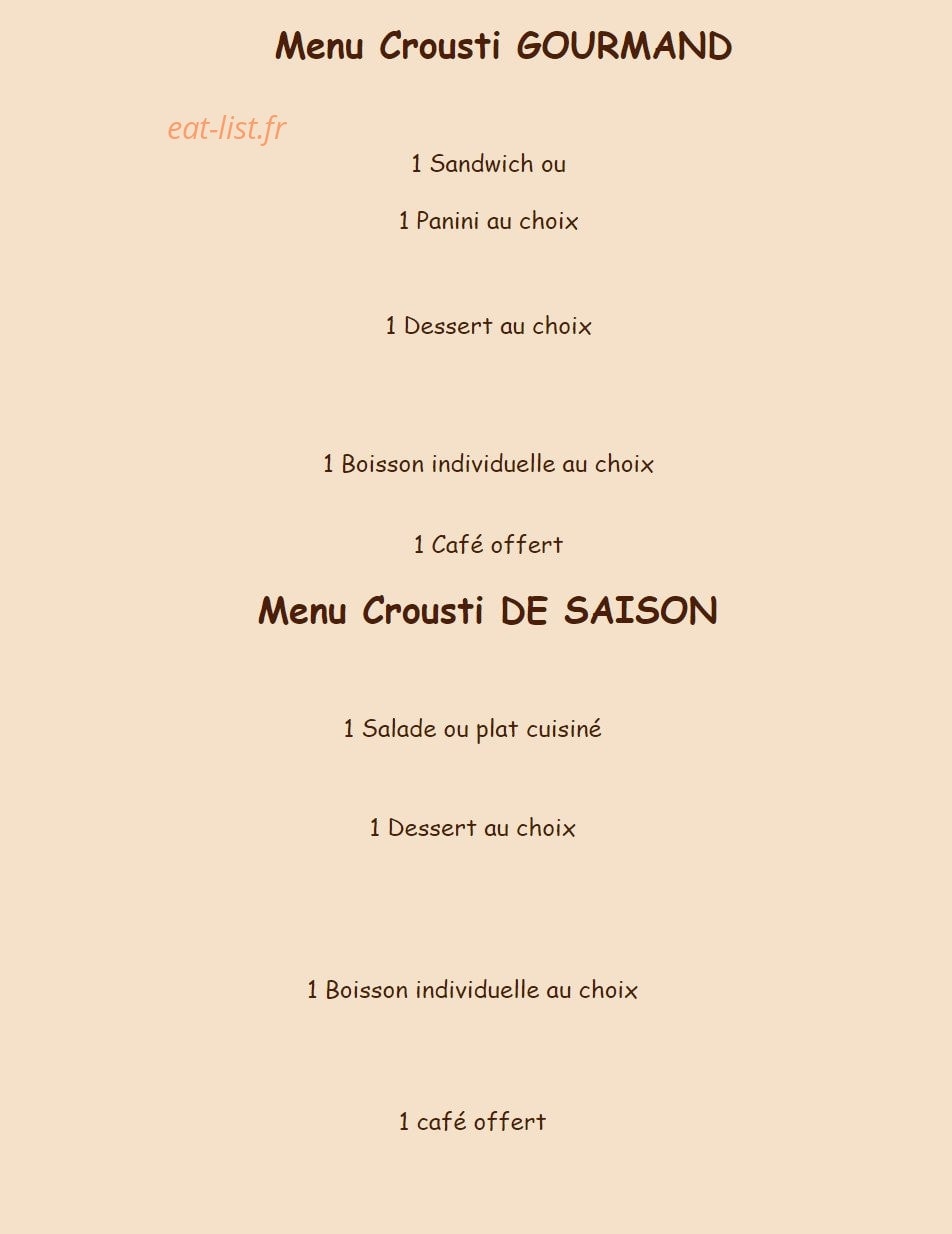 Crousti Pain — carte page 3
