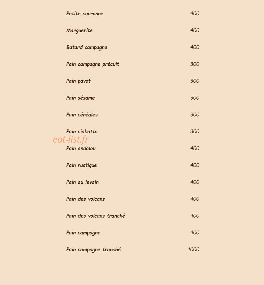Crousti Pain — carte page 11