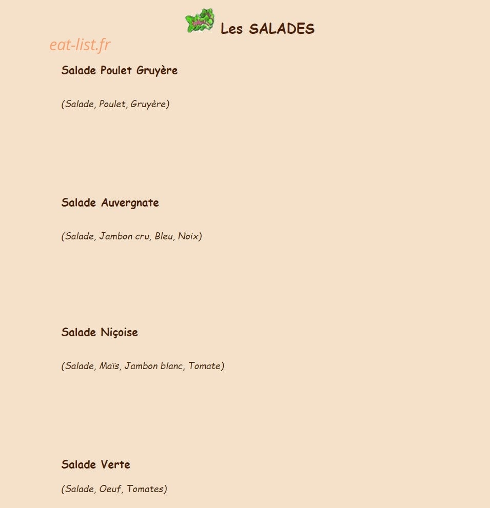 Crousti Pain — carte page 6