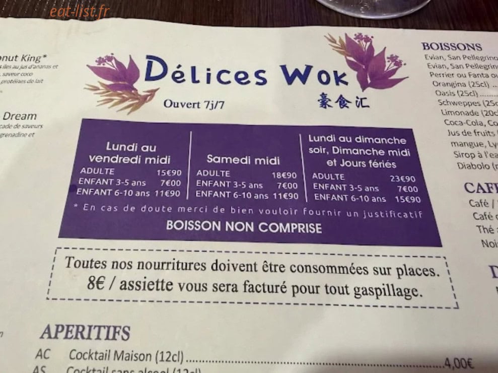 Délices Wok — carte page 4