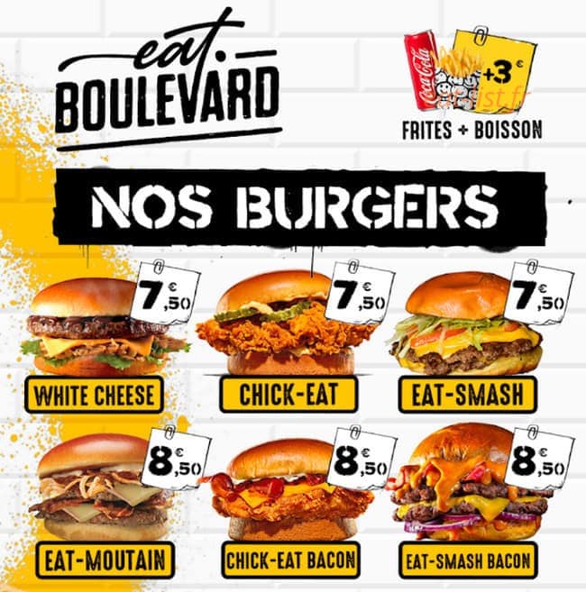 Eat Boulevard — carte page 1