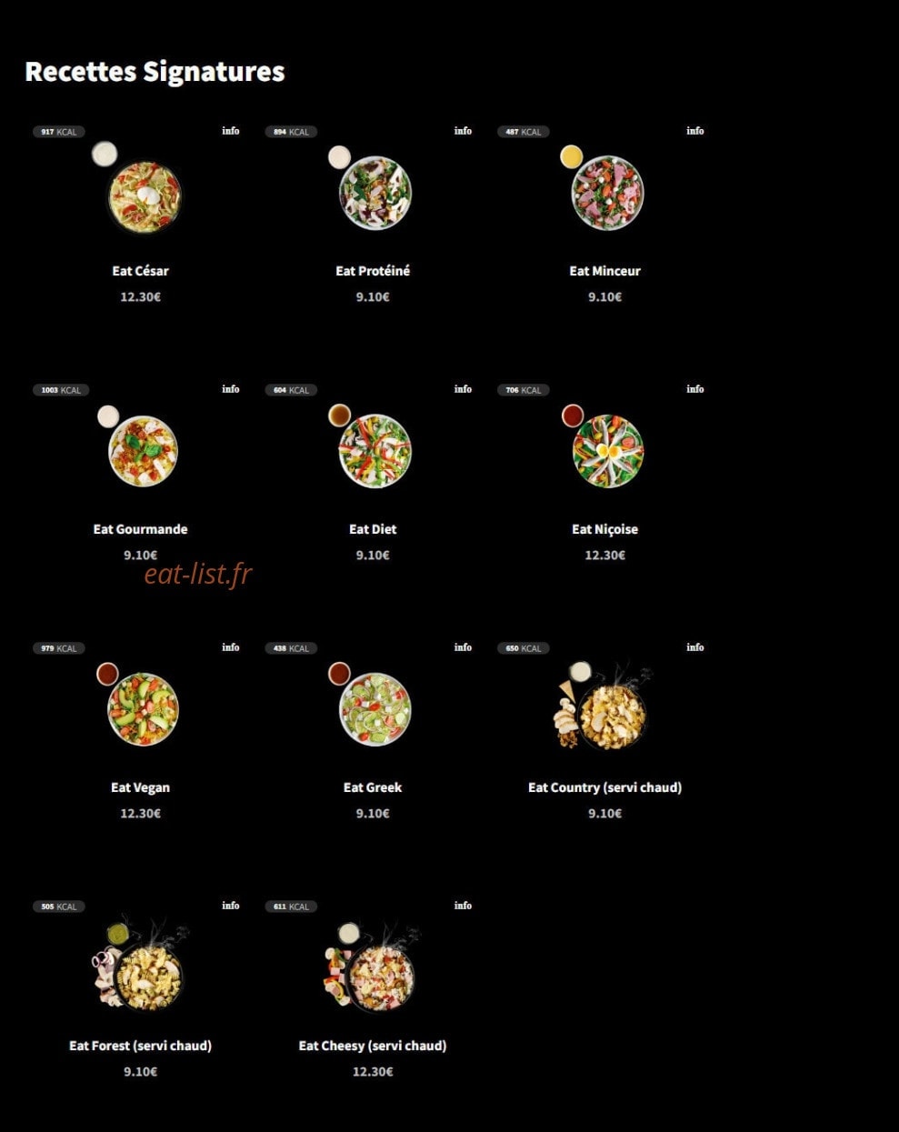 Eat Salad — carte page 12
