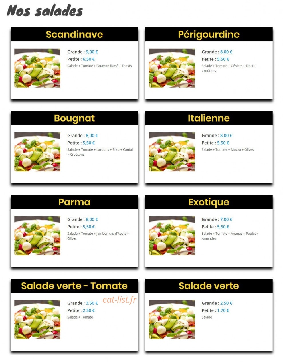 Euro Pizza — carte page 3
