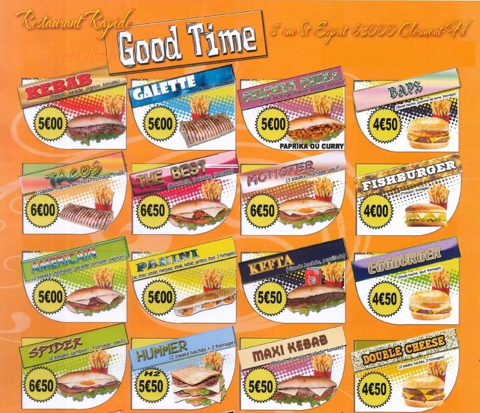 Good Time — carte page 1