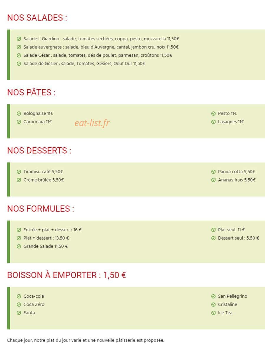 Il Giardino — carte page 2