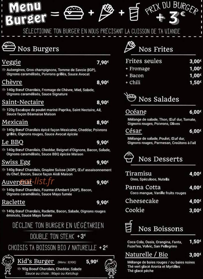 KM Burger — carte page 2
