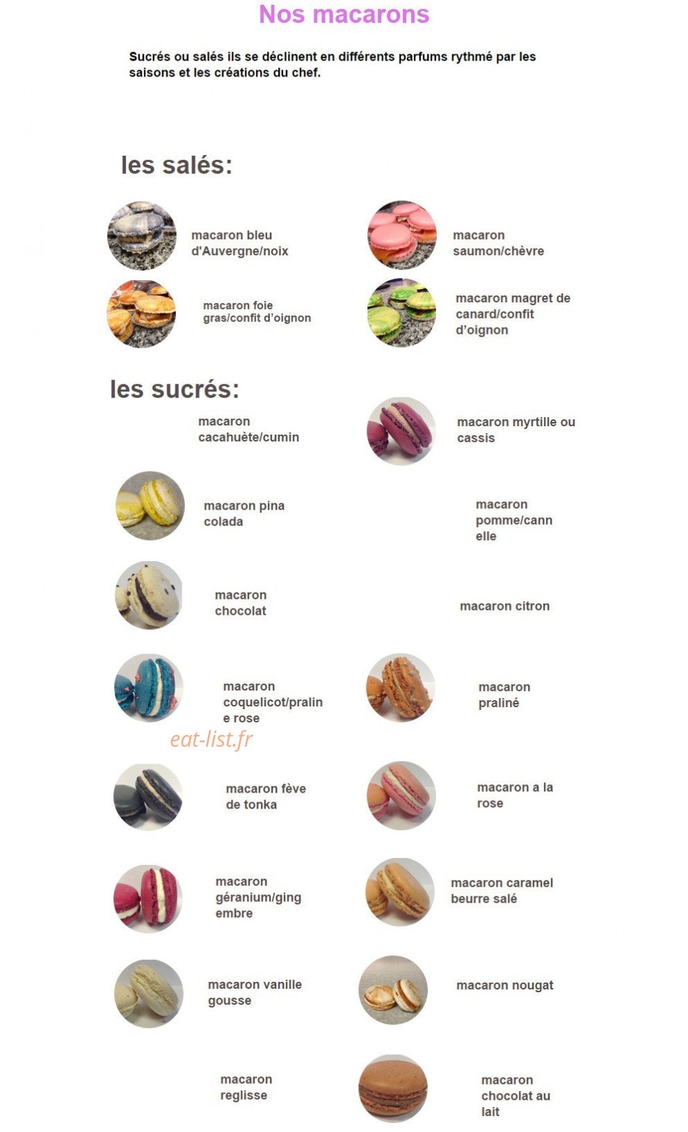 L'atelier gourmand — carte page 1