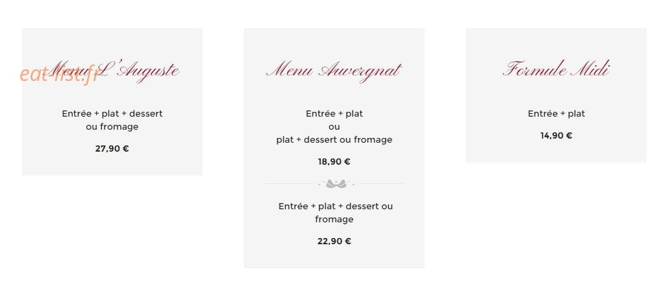 L'Auguste — carte page 1