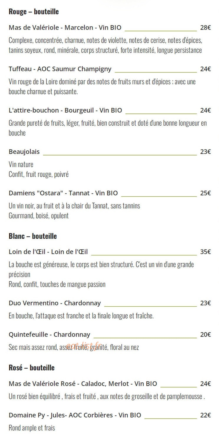 La Bamboche — carte page 1
