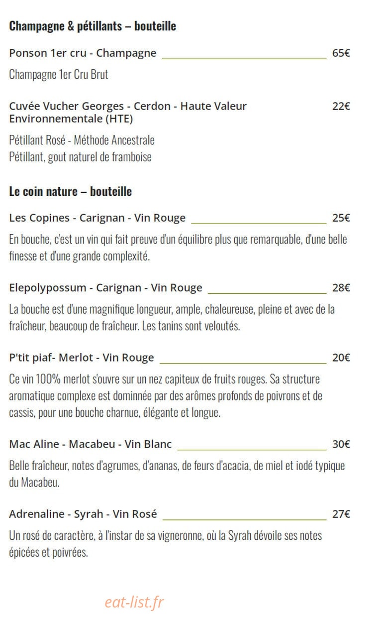 La Bamboche — carte page 2