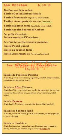 La Cassolette — carte page 1