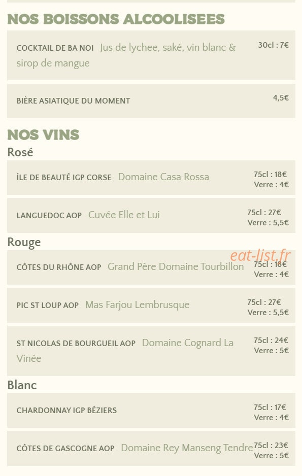 La Cuisine de Ba Noi — carte page 7