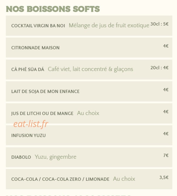 La Cuisine de Ba Noi — carte page 6
