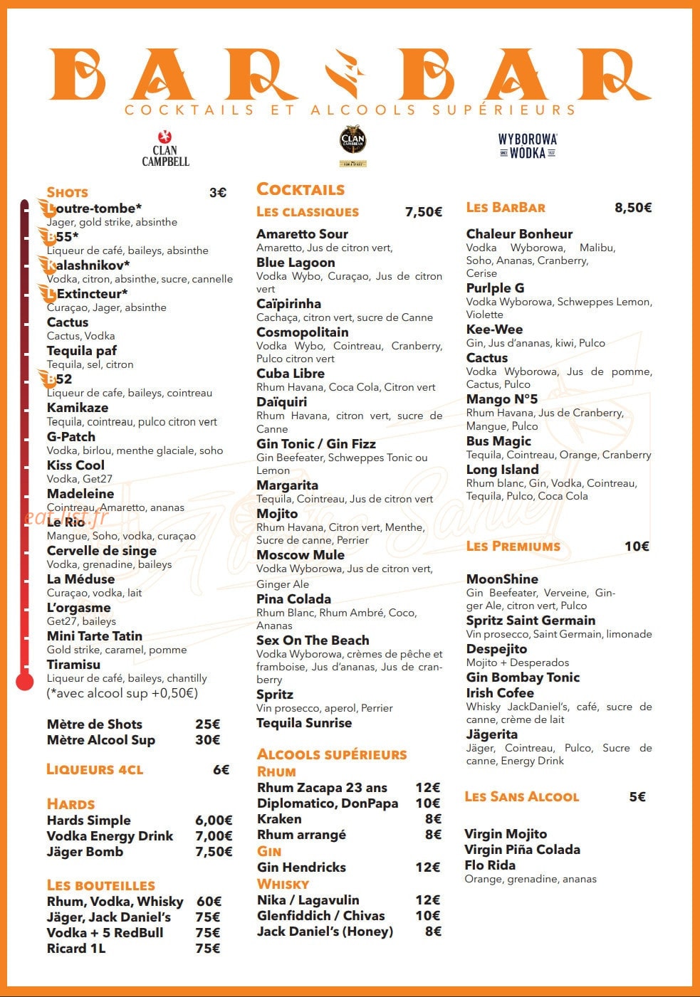 Le Bar Bar — carte page 3