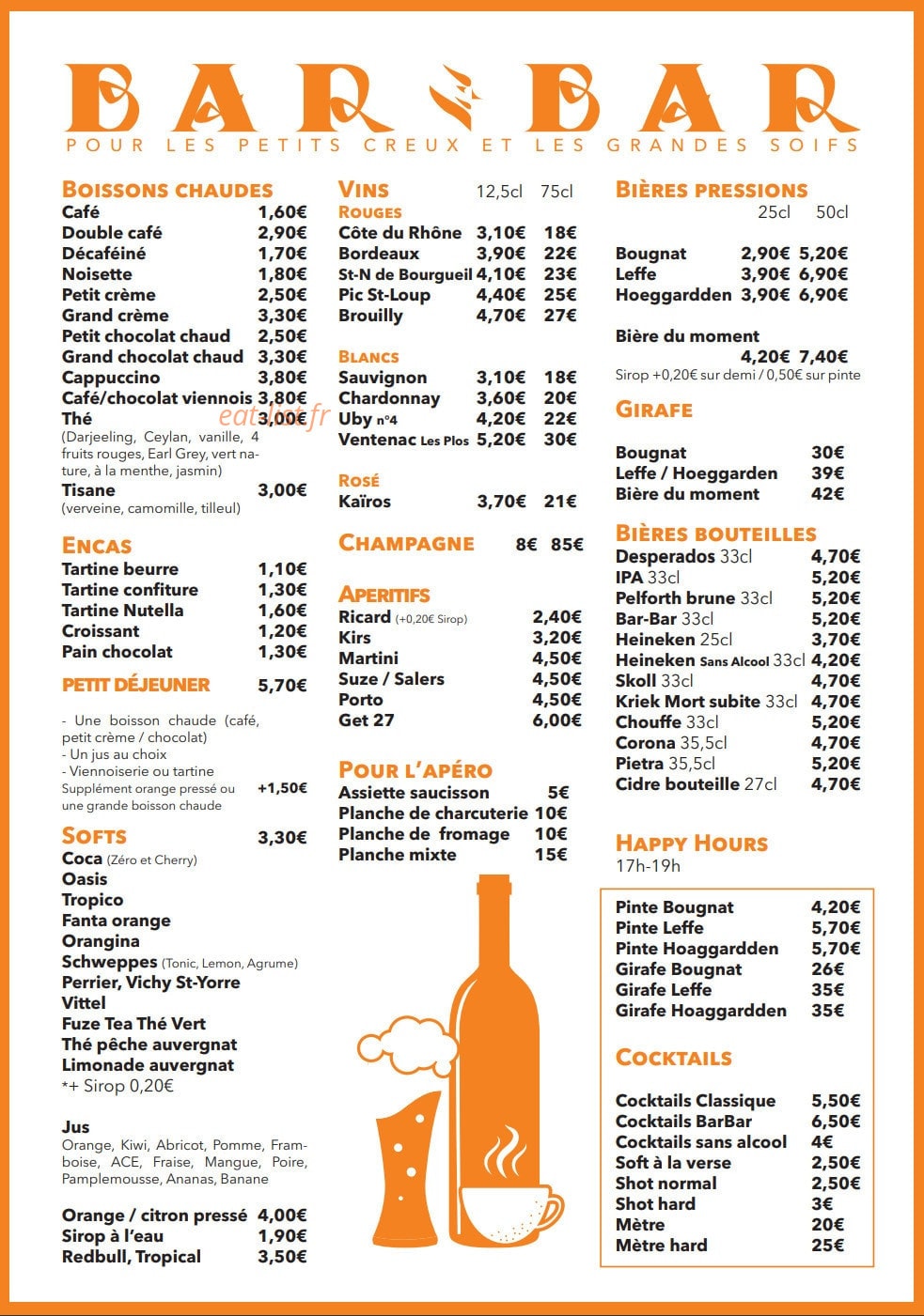 Le Bar Bar — carte page 2