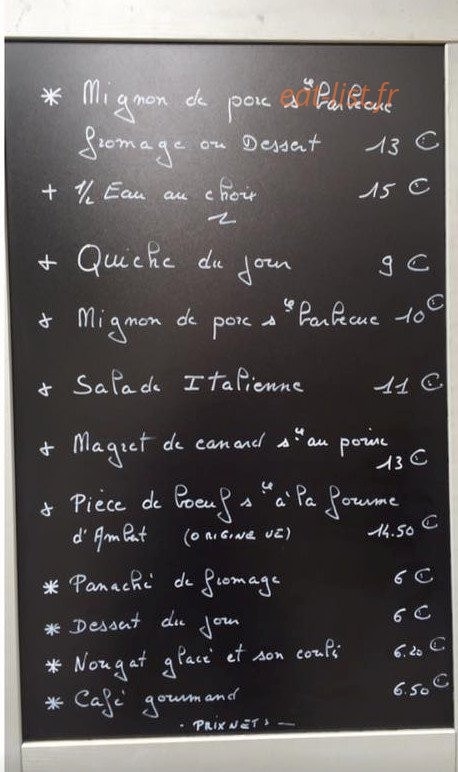 Le Bar D'O — carte page 1