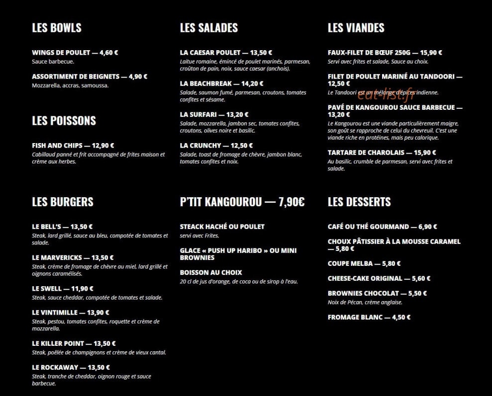 Le Bell's — carte page 1
