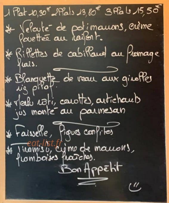 Le Bistrot Du Marché — carte page 1
