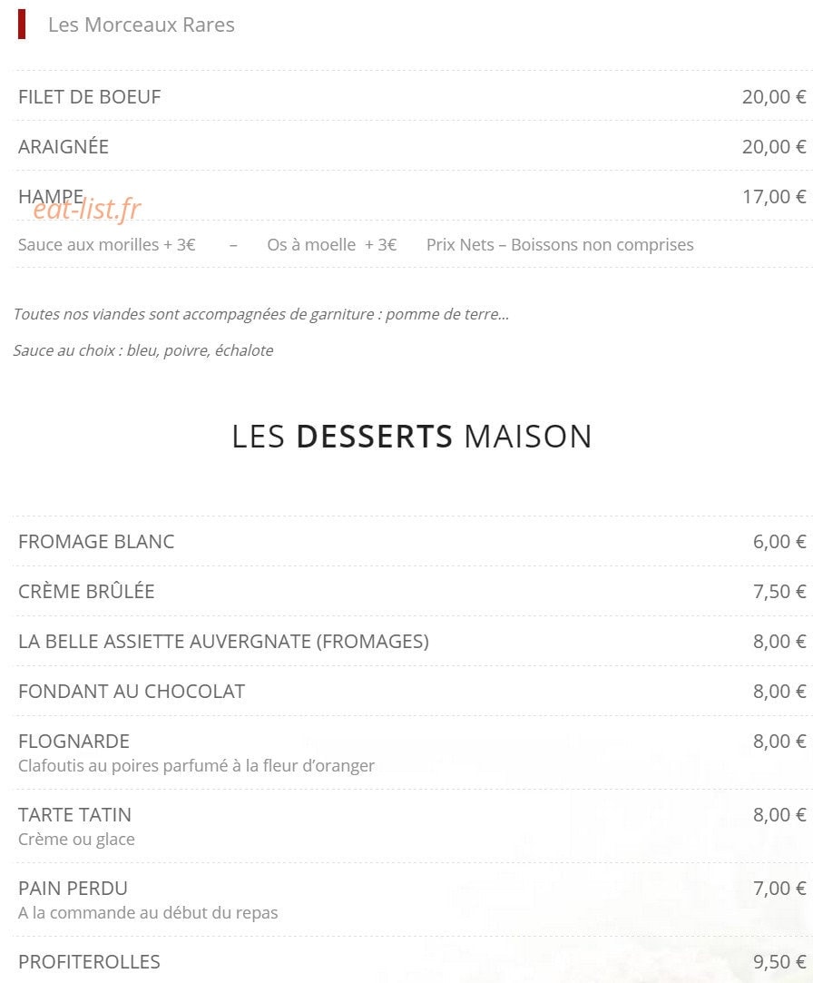 Le Bœuf Café — carte page 3