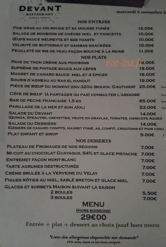 Le Devant — carte page 1