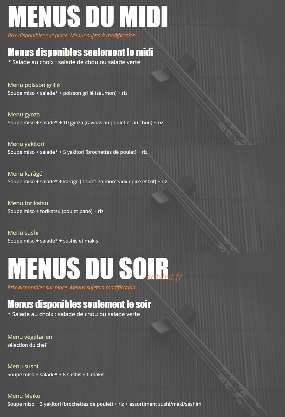 Le Maïko — carte page 1